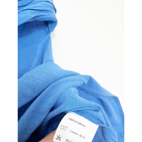 NWT SNDYS X Revolve Boat Linen Romper Size Medium Blue Cut Out Lightweight - Picture 6 of 11